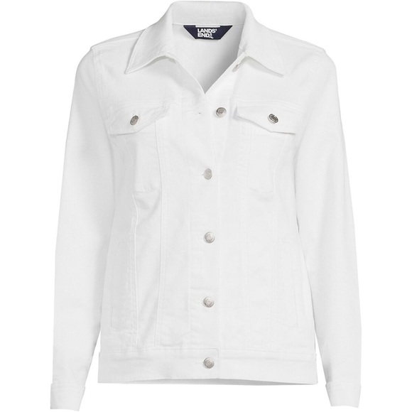 Lands' End Jackets & Blazers - Lands End NWT XL Women's White Denim Classic Trucker Jean Jacket